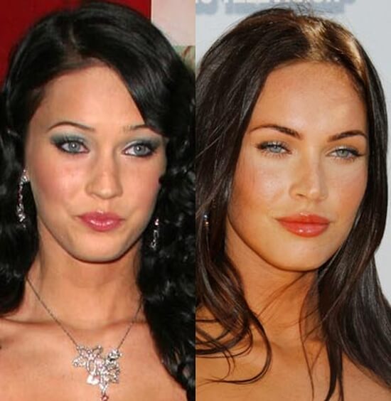 Megan Fox before and after look